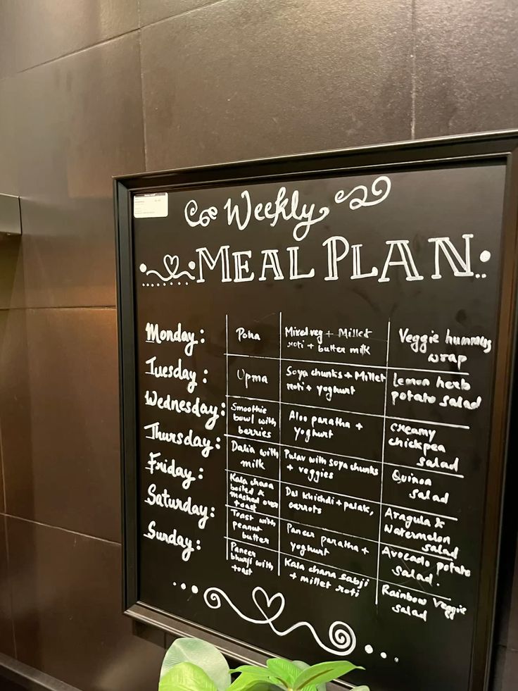A short handwritten weekly note pinned to a board